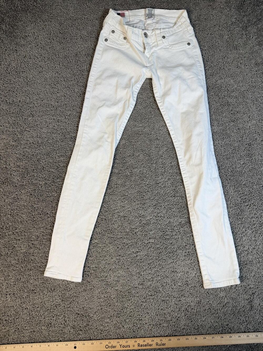 True Religion Jeans Womens 25 White Casey Skinny Low Rise Stretch Denim